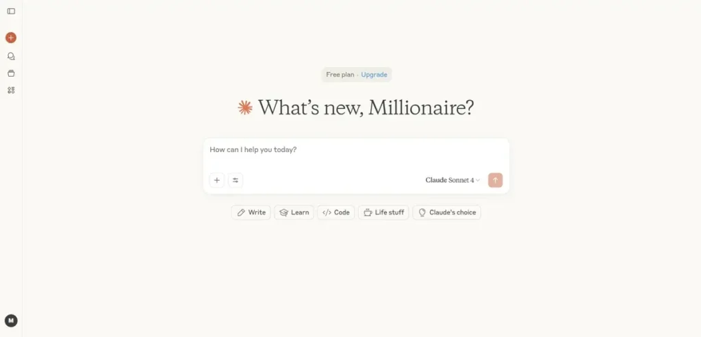 Claude is the best AI tools showing chat dashboard