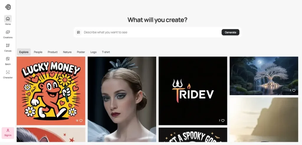 Ideogram dashboard interface