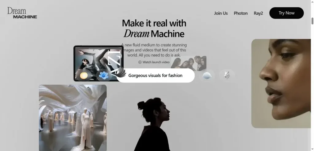 Luma Dream Machine interface